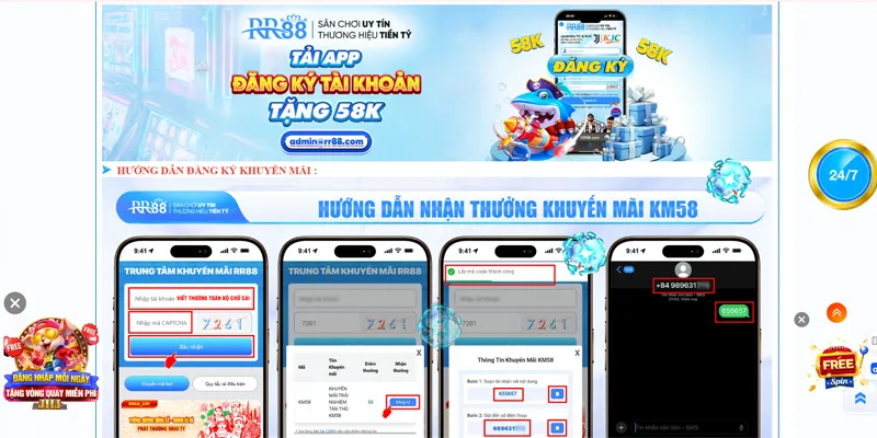 Khởi nghiệp 0 đồng tại RR88 với quà đăng ký 58K